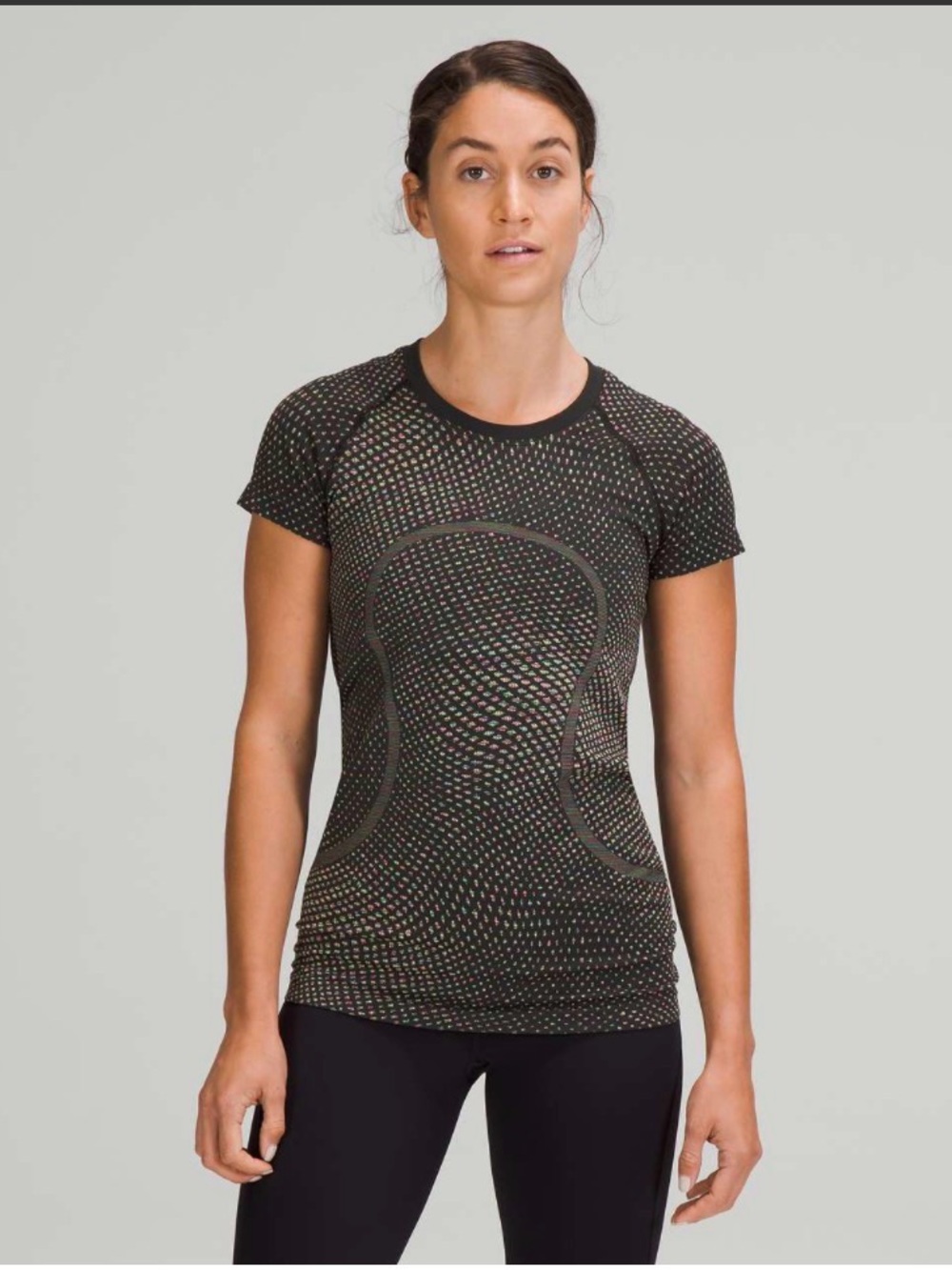 lululemon athletica Swiftly Short Sleeve 8 Grid Warp Black/ Neon Multi